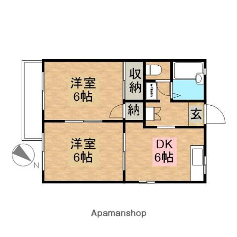 アークガーデン和合D・E・H(2DK/2階)の間取り写真