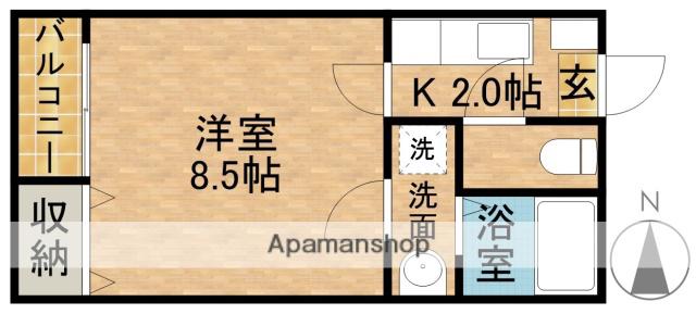 クレフラスト鴨江(1K/1階)の間取り写真
