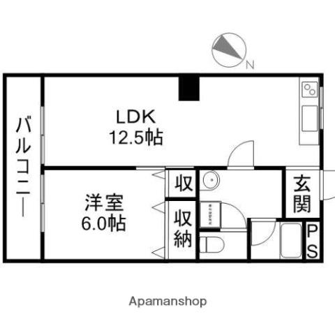 第一ろくべいマンション(1LDK/1階)の間取り写真