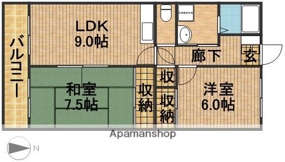 ハーモニー和合Ⅰ(2DK/3階)の間取り写真