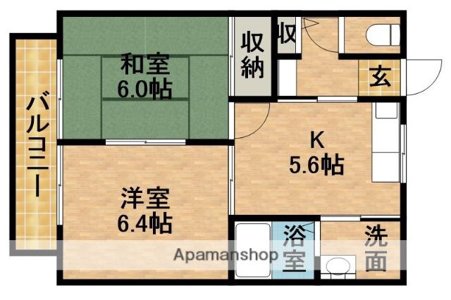 しおさいの丘C(2K/2階)の間取り写真