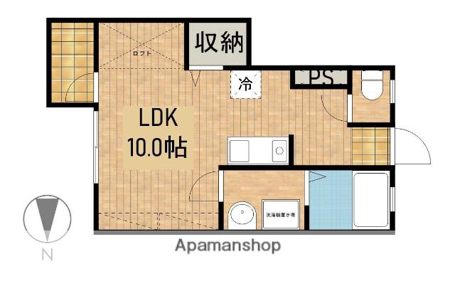 ロブスターハウス(ワンルーム/1階)の間取り写真