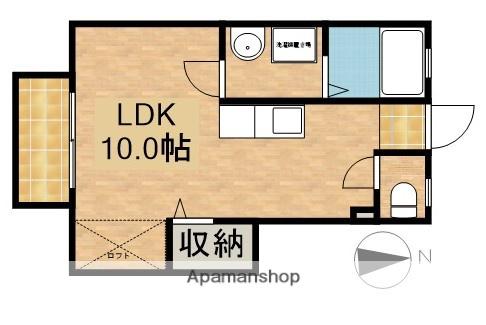 ロブスターハウス(ワンルーム/1階)の間取り写真