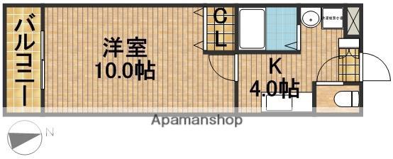 フォレスト有玉台(1K/3階)の間取り写真