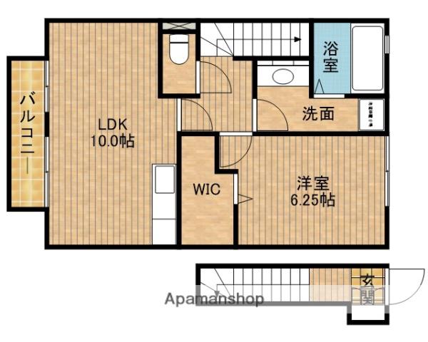 ソフィア(1LDK/2階)の間取り写真