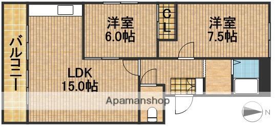 エスポワールⅠ(2LDK/2階)の間取り写真