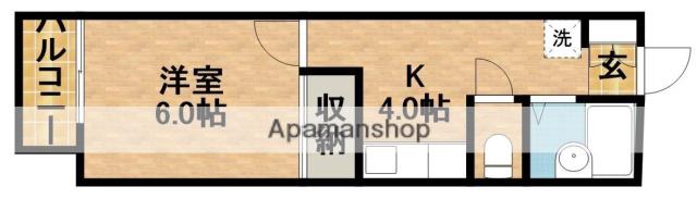 ニューシティ今之浦(1K/1階)の間取り写真