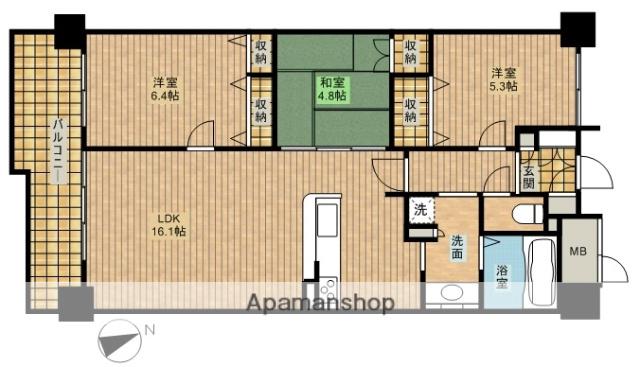 ロイヤルクレスト上島(3LDK/5階)の間取り写真