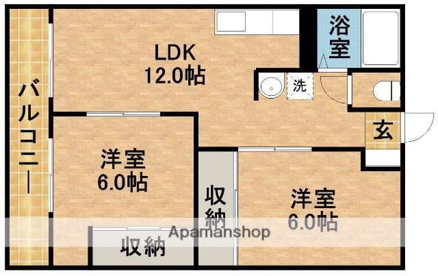 LAKE GARDA(2LDK/5階)の間取り写真