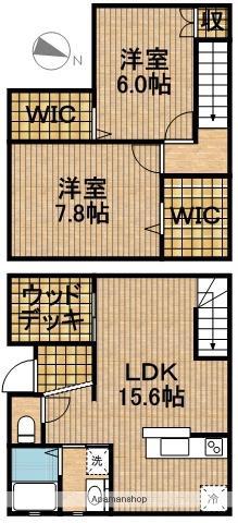 東海道本線 弁天島駅 徒歩12分 2階建 築17年(2LDK)の間取り写真