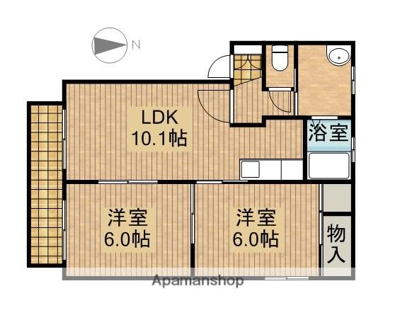 カーサフォレスタ(2LDK/2階)の間取り写真