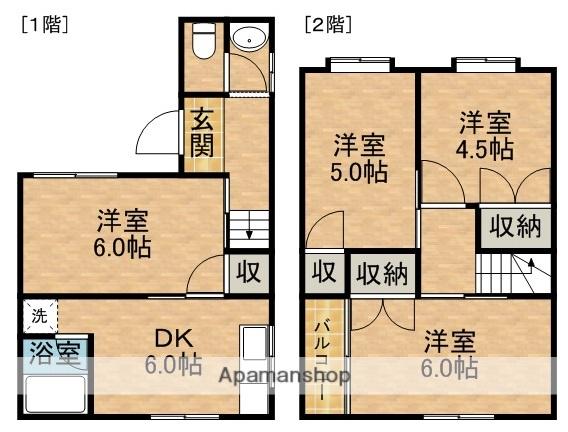 東海道本線 浜松駅 バス乗車時間：16分 頭陀寺バス停で下車 徒歩3分 1階建 築42年(4DK)の間取り写真