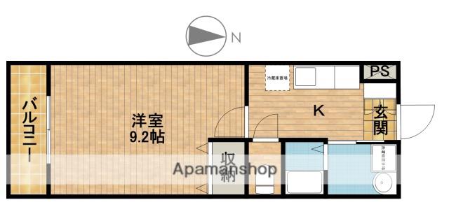 ビアンヌール八幡駅(1K/3階)の間取り写真