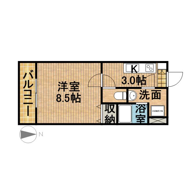 BONITO(1K/4階)の間取り写真