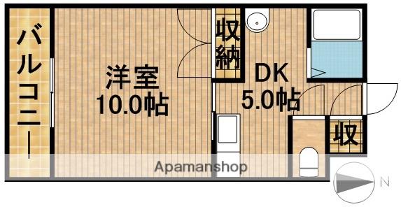 アバンダント初生(1DK/2階)の間取り写真