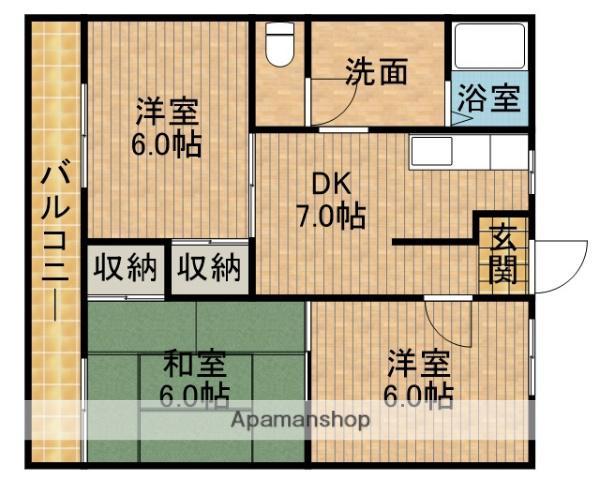 T-STYLE伊太 A(3DK/2階)の間取り写真