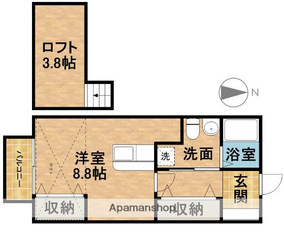 チェルボ(ワンルーム/1階)の間取り写真