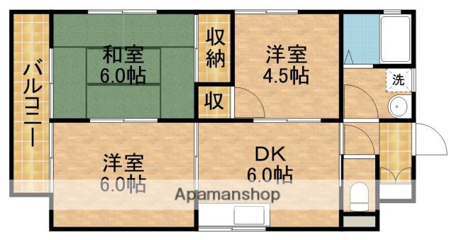 三富子壱番館(3DK/2階)の間取り写真