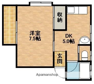 ティアラ(1DK/2階)の間取り写真