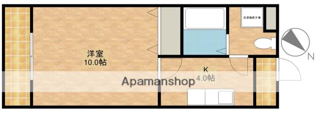 シャンドフルールタルイ(1K/3階)の間取り写真