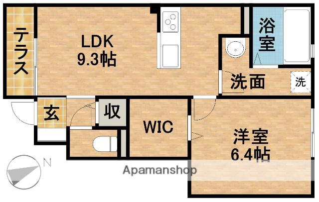 メゾンソレイユA(1LDK/1階)の間取り写真