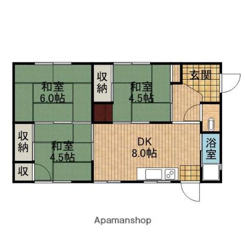 東海道本線 焼津駅 バス乗車時間：10分 小川宿バス停で下車 徒歩5分 1階建 築50年(3DK)の間取り写真