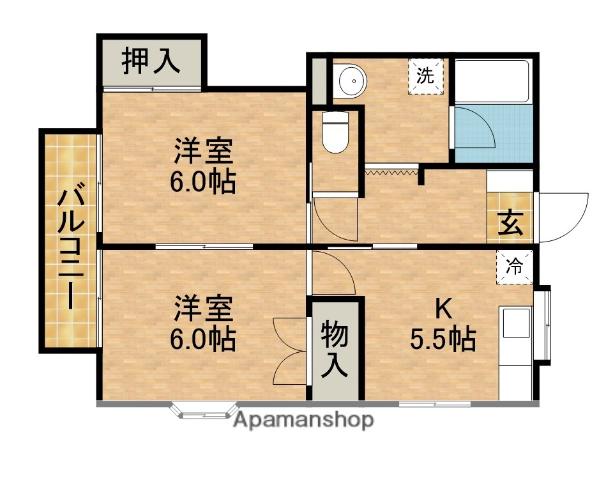 メゾンKⅤ(2K/1階)の間取り写真