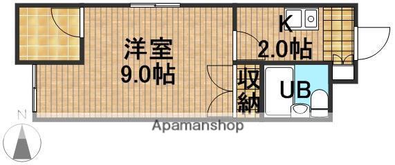 シャトレ富塚B(1K/2階)の間取り写真