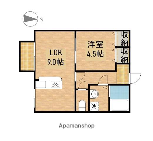 アービル篠原A(1LDK/2階)の間取り写真