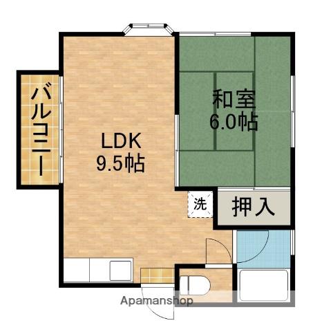 サンテラスⅡ(1LDK/2階)の間取り写真