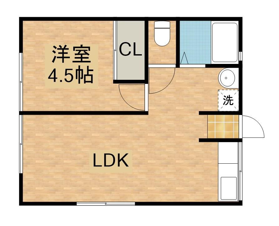 シティハイムマリモ(1LDK/1階)の間取り写真