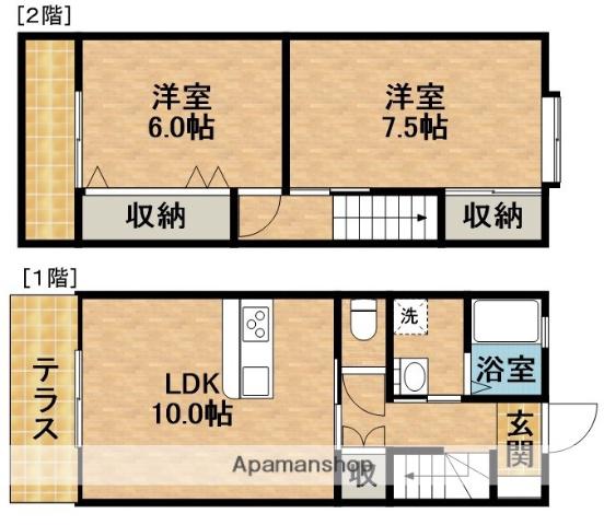 しいの木ビラＢ(2LDK)の間取り写真