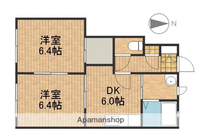 リ・プリマヴェーラⅠA(2DK/1階)の間取り写真