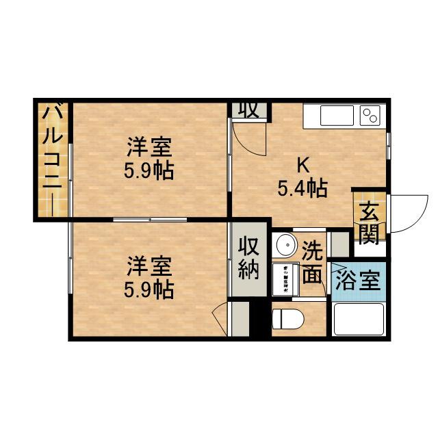 メナージュ C(2K/2階)の間取り写真