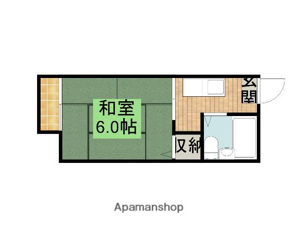 ほたるA(1K/2階)の間取り写真
