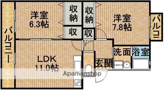 MOKA・DX(2LDK/3階)の間取り写真