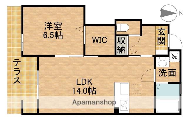 エルバージュ若林(1LDK/1階)の間取り写真