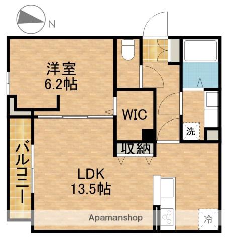 グランベルデⅡ(1LDK/2階)の間取り写真