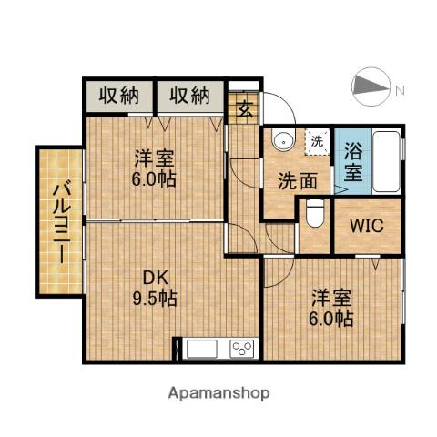 コートスバル G(2DK/2階)の間取り写真