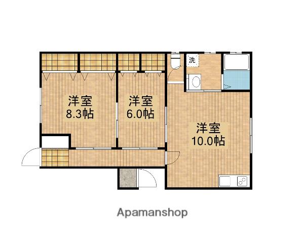 西島ハイツ(2DK/1階)の間取り写真