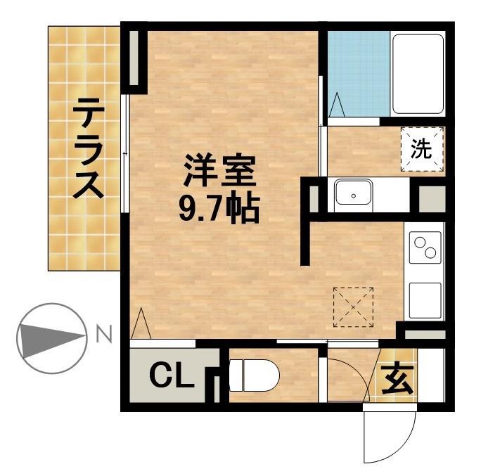 D-HILLS佐藤(ワンルーム/1階)の間取り写真