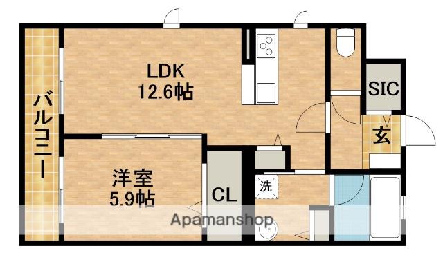 グリシーヌ(1LDK/1階)の間取り写真