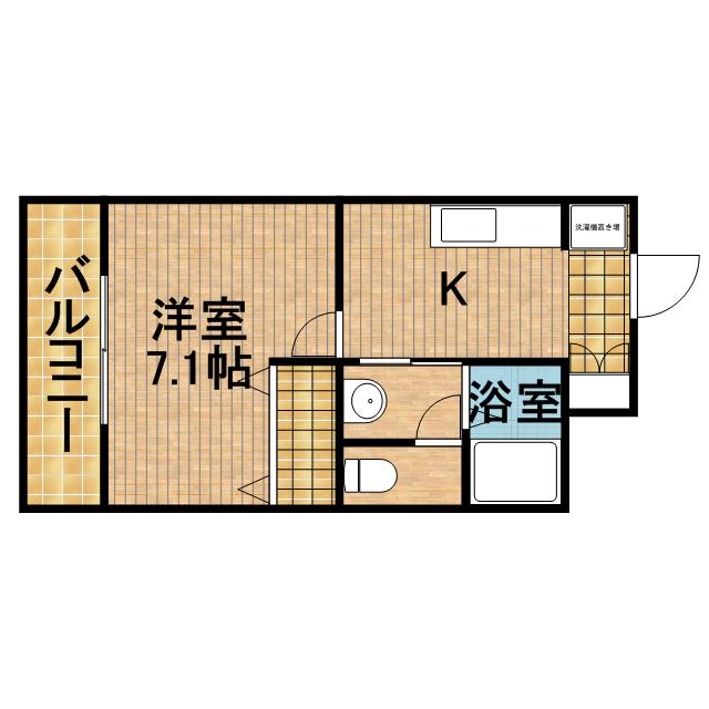 プロニティ・M(1K/2階)の間取り写真