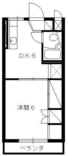 松下レジデンスIII(1DK/2階)の間取り写真