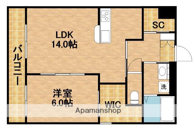 田畑ハイツルシアスⅤ(1LDK/5階)の間取り写真