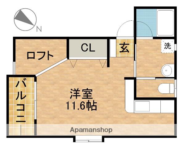 ニューコーポラス A(ワンルーム/1階)の間取り写真
