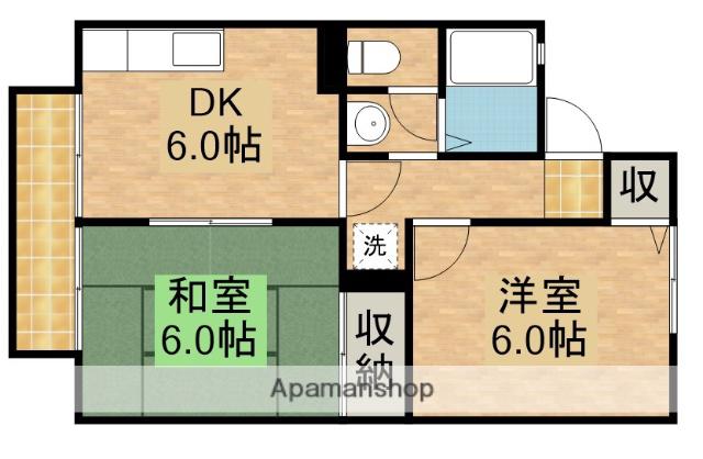 セジュールフェスタ A(2DK/1階)の間取り写真