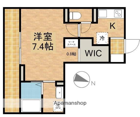 東海道本線 浜松駅 バス乗車時間：45分 三方原バス停で下車 徒歩6分 3階建 築3年(1K/2階)の間取り写真