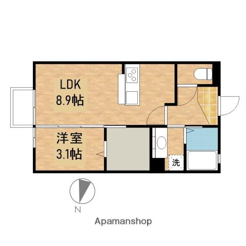 メイプルD(1LDK/1階)の間取り写真