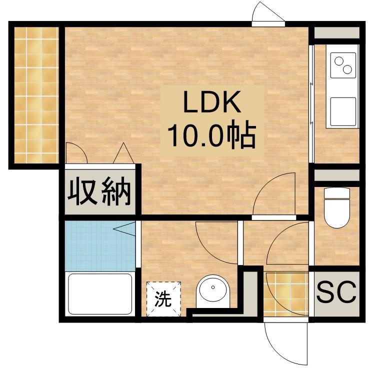ルミエール(1K/2階)の間取り写真